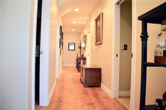 hallway featuring light hardwood / wood-style floors