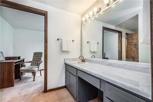 bathroom with vanity with extensive cabinet space