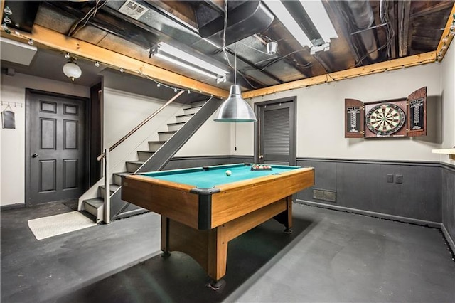 game room with pool table