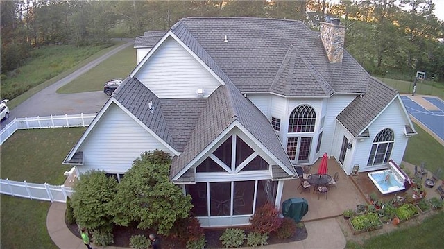 exterior space with a sunroom