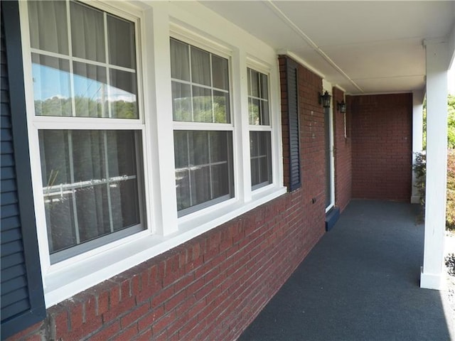 view of terrace featuring a porch