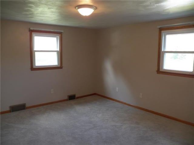 carpeted spare room featuring a healthy amount of sunlight