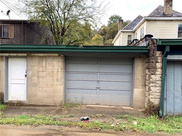 view of garage