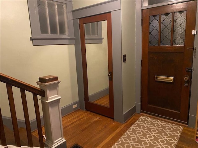 entryway featuring dark hardwood / wood-style floors