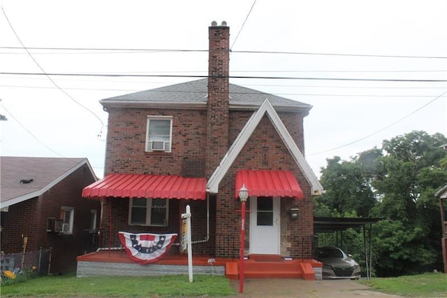 exterior space with a carport