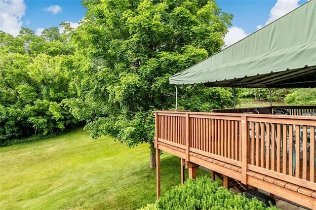 view of yard with a deck