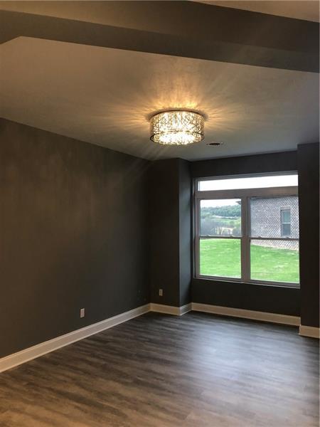 empty room with dark wood-type flooring