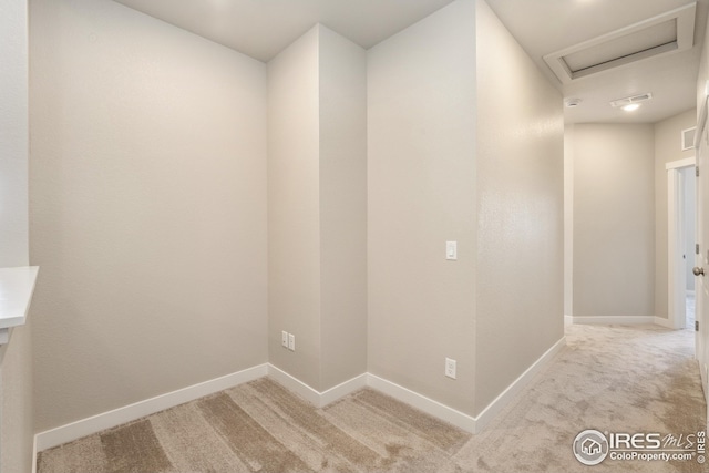 938 Schlagel St Unit 7, Fort Collins, CO 80524 - hall with carpet floors, baseboards, and attic access
