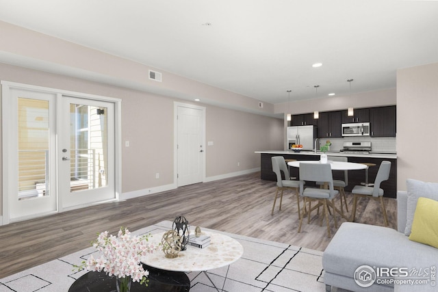 living room featuring hardwood / wood-style floors