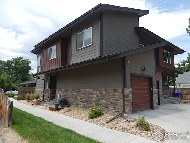 view of home's exterior with a garage