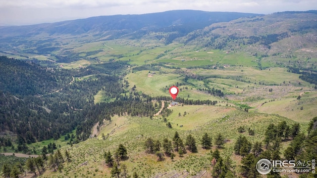 bird's eye view with a mountain view