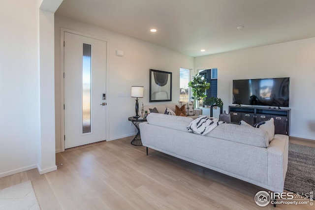 living room featuring hardwood / wood-style floors