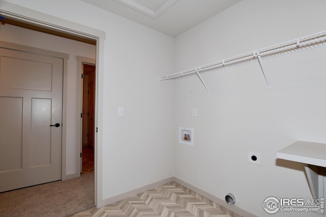 laundry room with hookup for a washing machine and electric dryer hookup