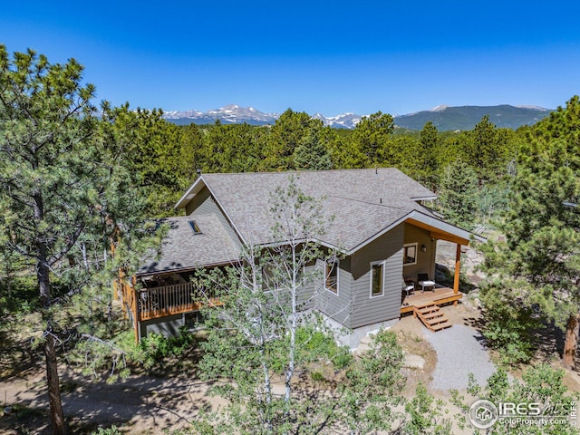 view of front of house with a mountain view