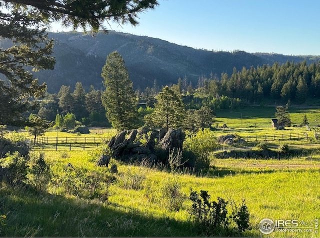 view of mountain feature featuring a rural view