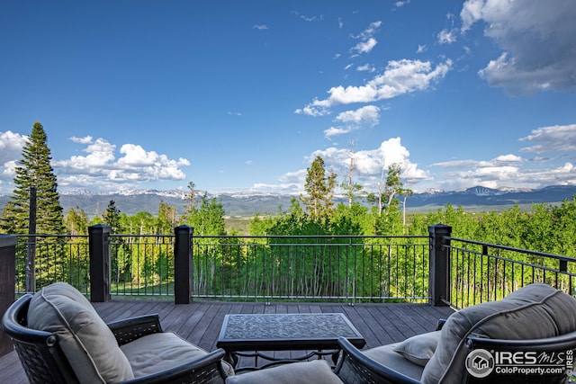 300 Samaia Ct, Tabernash, CO 80478 - wooden terrace with a mountain view