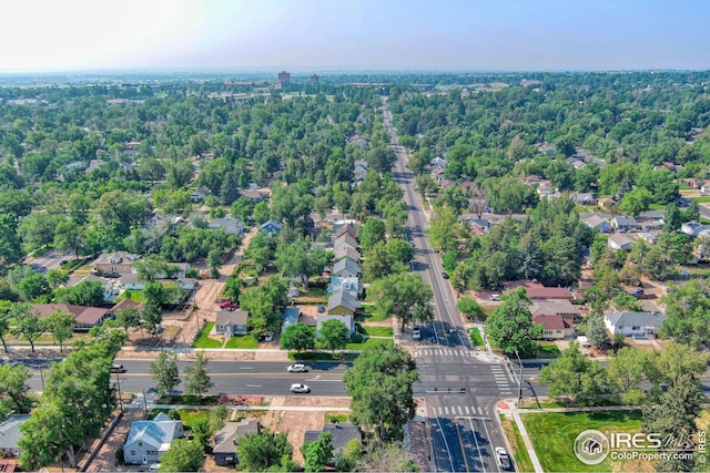 drone / aerial view with a residential view