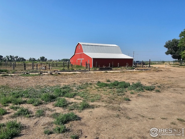 exterior space featuring a rural view