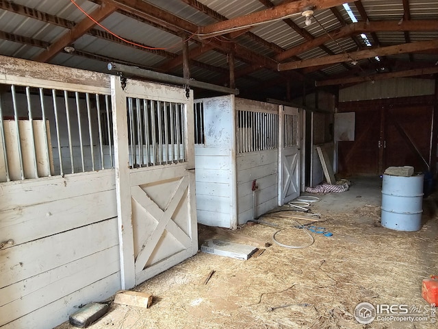 view of horse barn