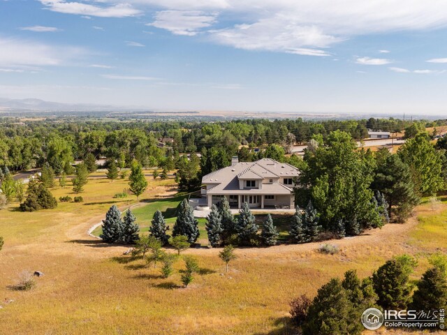 bird's eye view with a rural view