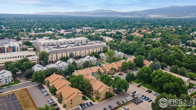 bird's eye view with a mountain view