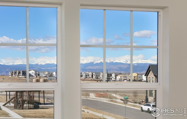 room details with a mountain view