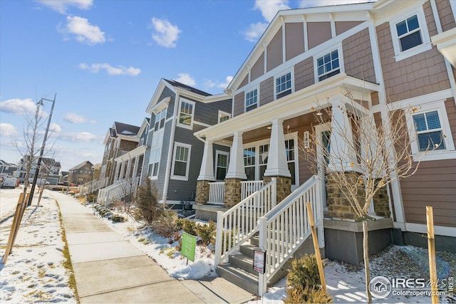 view of front of house with covered porch