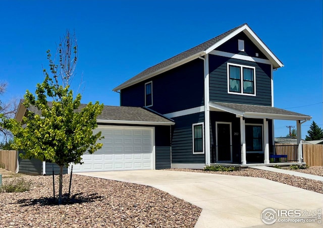 view of front facade with a garage