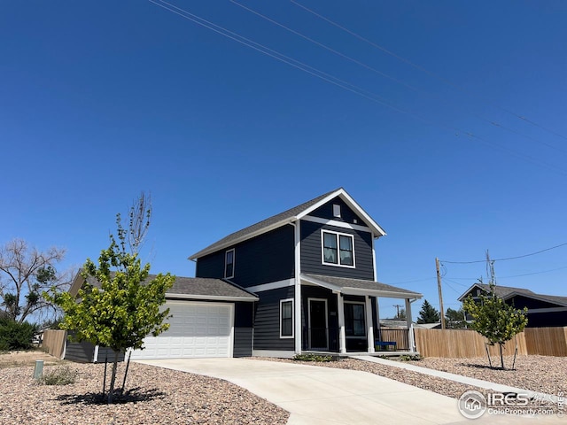 view of front of house with a garage