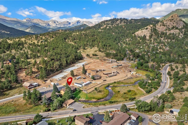 aerial view featuring a mountain view