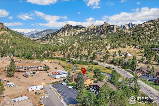 aerial view featuring a mountain view