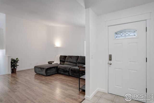 foyer entrance featuring light hardwood / wood-style floors