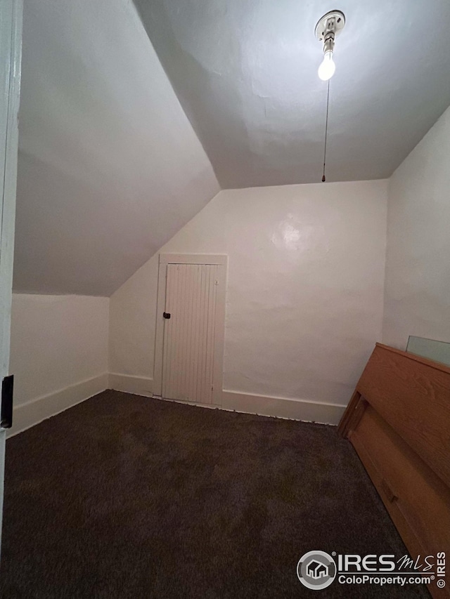 bonus room featuring carpet floors and lofted ceiling