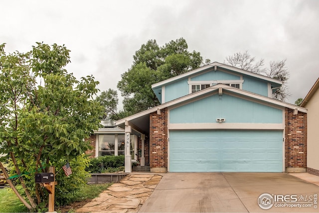 view of front of home with a garage