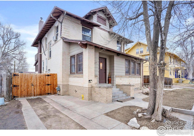 view of front of home with cooling unit