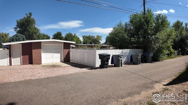 view of garage