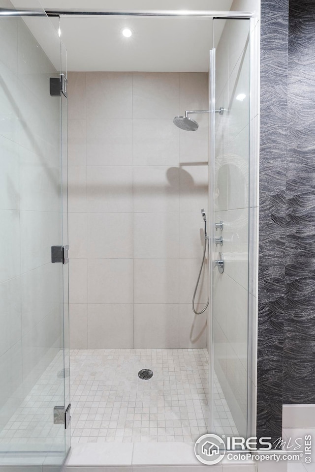 1155 Canyon Blvd Unit 205, Boulder, CO 80302 - bathroom with recessed lighting and a stall shower