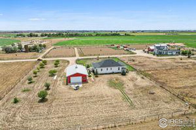 aerial view with a rural view