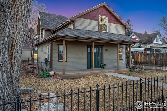 view of front of house featuring covered porch