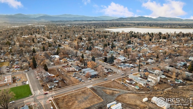 aerial view with a mountain view