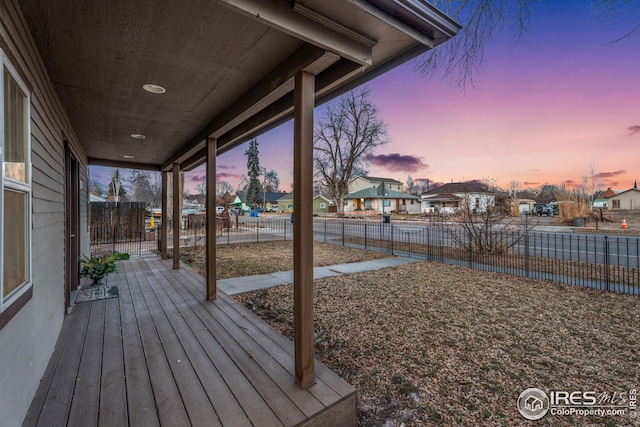 view of deck at dusk