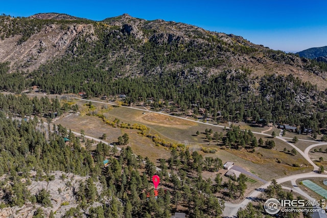 property view of mountains featuring a view of trees