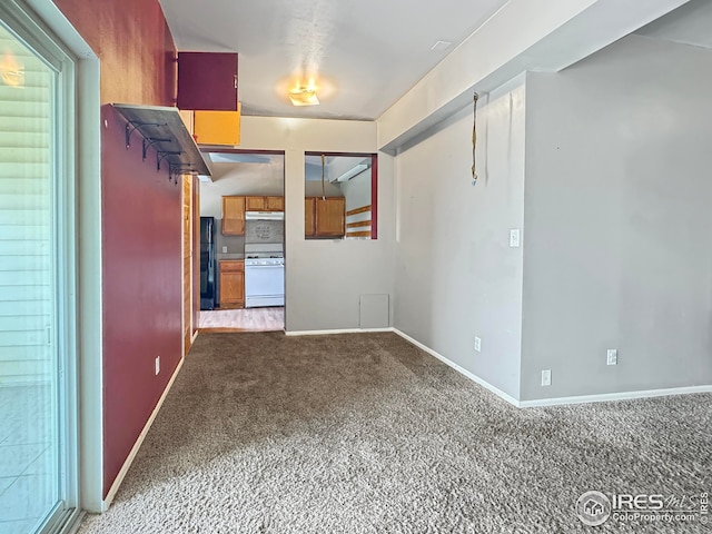 carpeted spare room featuring baseboards and plenty of natural light