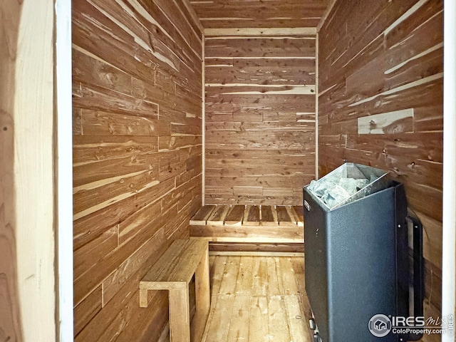 view of sauna