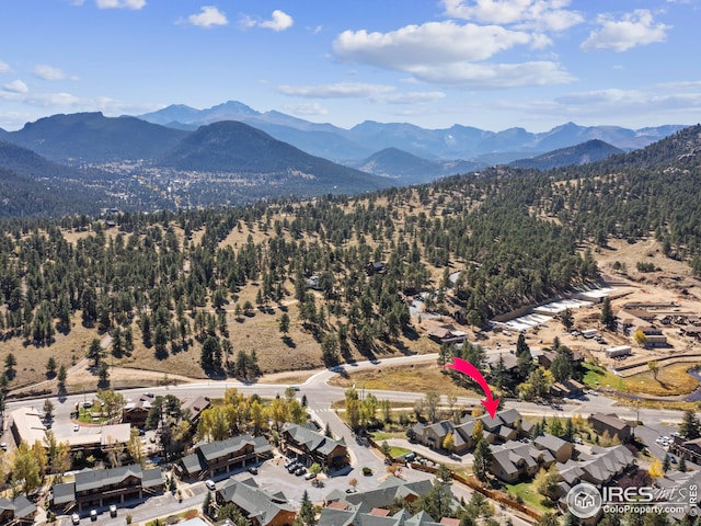 aerial view featuring a mountain view