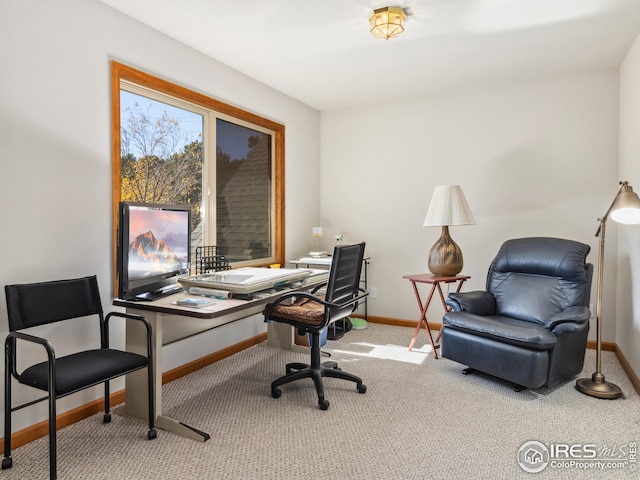 view of carpeted office