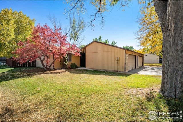 exterior space with a garage