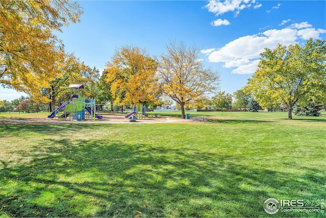 view of yard featuring a playground