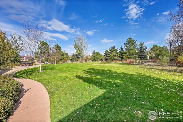 view of community featuring a lawn