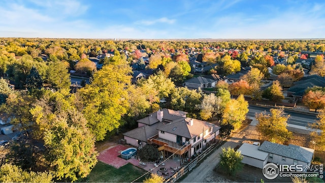 bird's eye view with a residential view